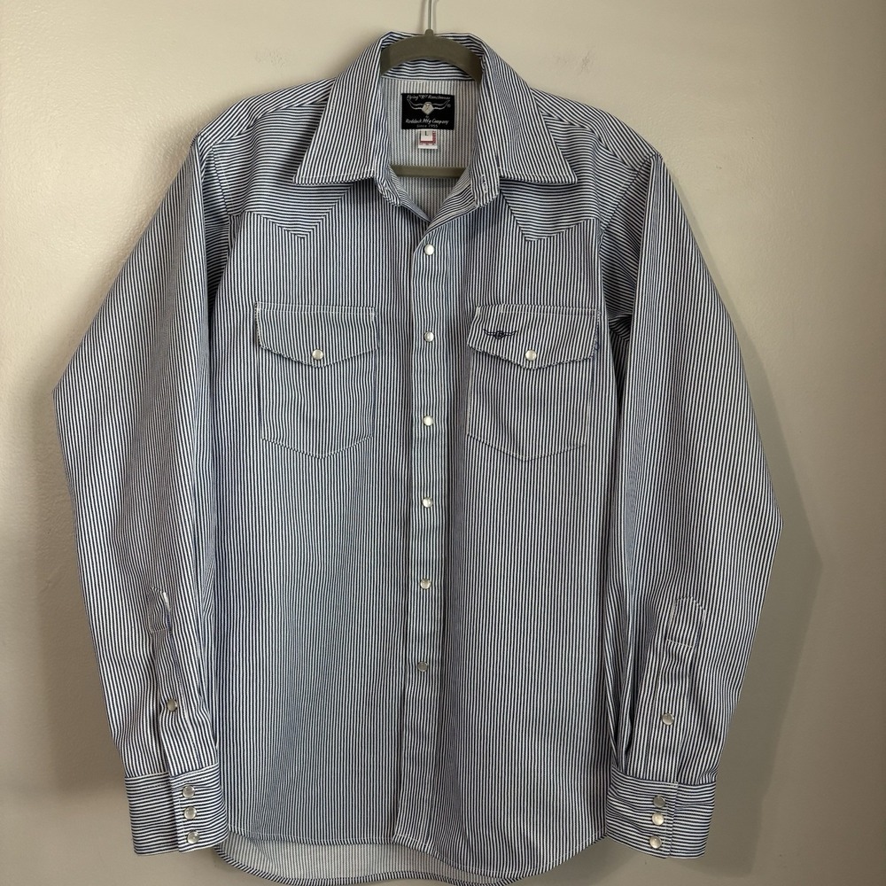 Flying R Ranchwear Striped Long Sleeve Shirt Size XL Pearl Snap Western USA Made